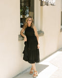 Remy Dress - Black Halter Midi